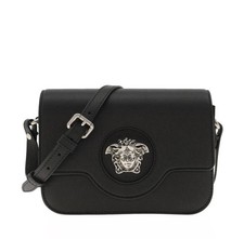 1750 Versace Medusa Crossbody Bag Black Leather
