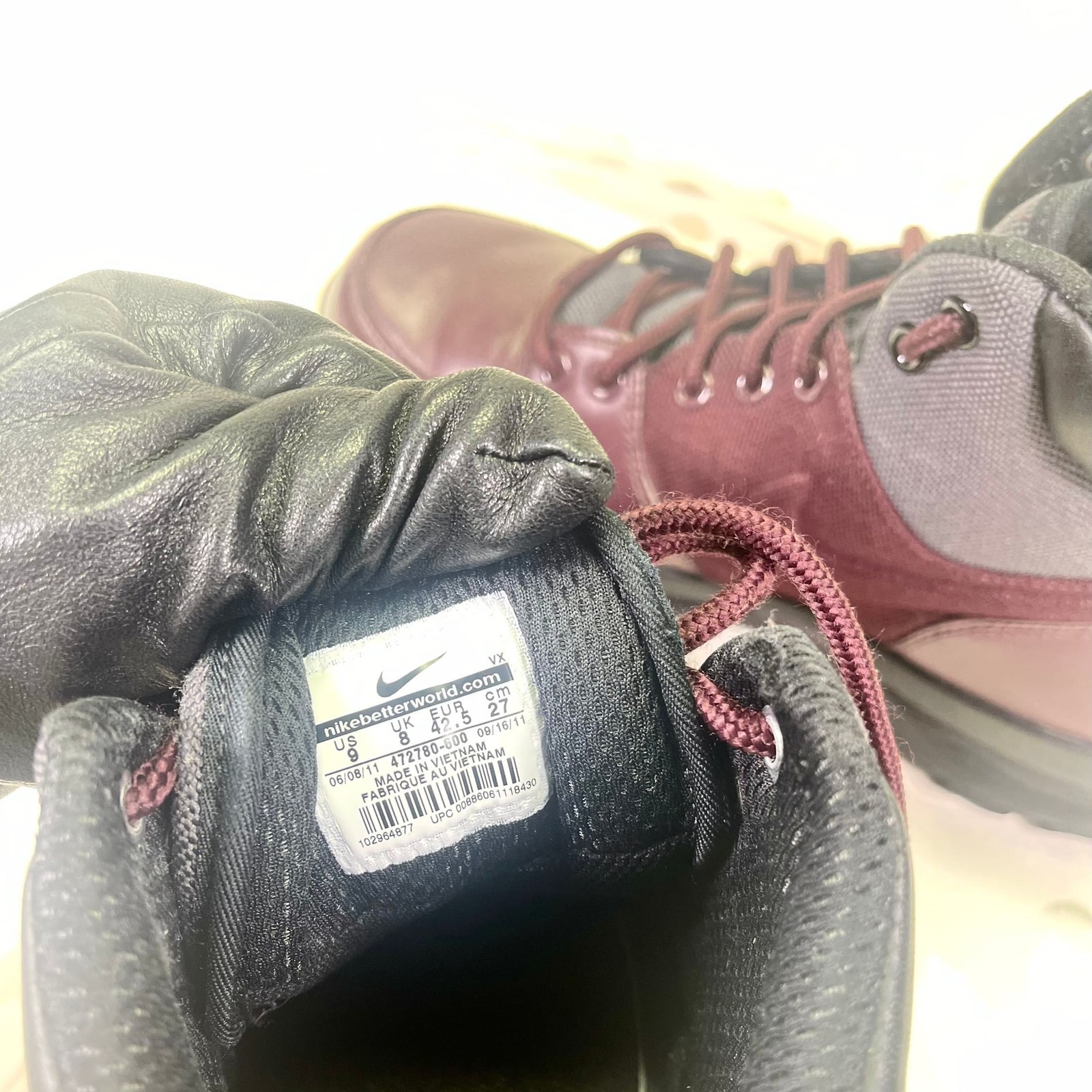 Nike Manoa Deep Burgundy/Anthracite Boots 472780 600 Mens Size US 9