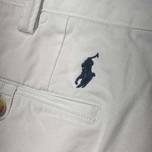 Polo Ralph Lauren Shorts 36 Stretch Classic Fit White Solid 8" Inseam Pony - Picture 6 of 8