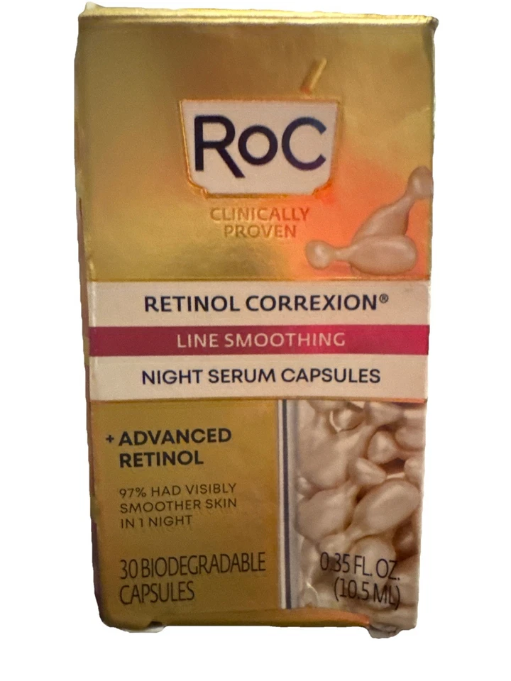 Suero Suavizante Noche Línea RoC RETINOL CORREXION - 30 Cápsulas Foto 2 de 4