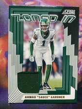 Ahmad “Sauce” Gardner Jersey Patch Jets Football Card Panini Score 2025