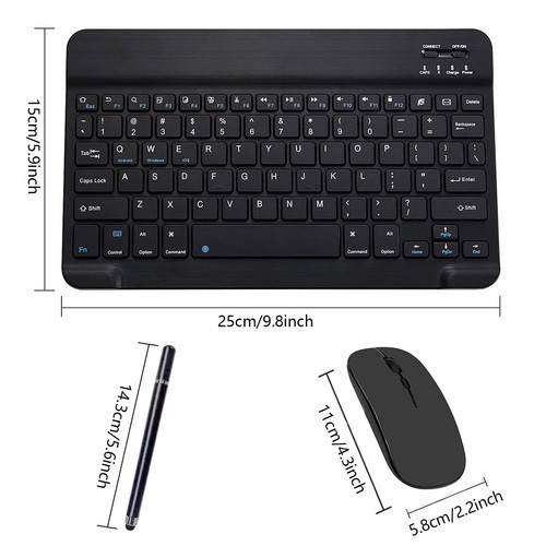Wireless Bluetooth Connection Keyboard, Mouse, and Stylus Kit for Tablets PC