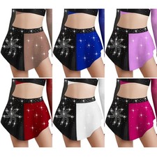 Kids Girls Dancewear Lyrical Skirt Salsa Costume Tango Birthday Latin Prom