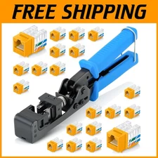 20-Pack RJ45 Cat6 Keystone Jacks - Everest Tool Set
