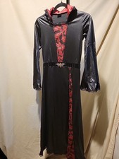 Gothic Vampire Dress Bats Lace Velvet Hooded Halloween Cosplay JR Large