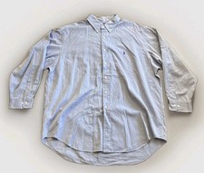 Polo Ralph Lauren Yarmouth Button Up Shirt Blue 100 Cotton Mens Size 17 32/33