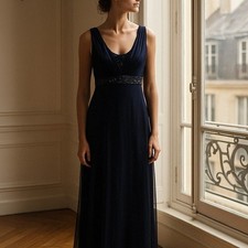 NWOT D'Albert Midnight Blue maxi gown size 14