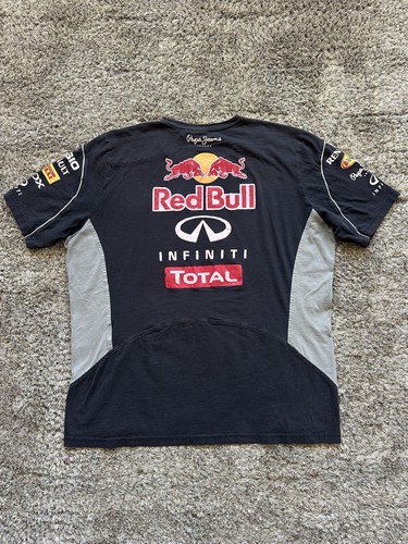 VTG Pepe Jeans London Red Bull Racing Infiniti Total Racing F1 Team T Shirt XL - Picture 4 of 9
