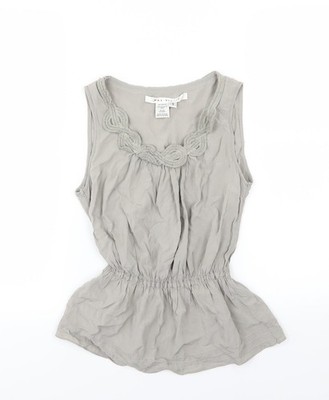 Max Studio Damen Bluse grau gewebt Basic Größe S