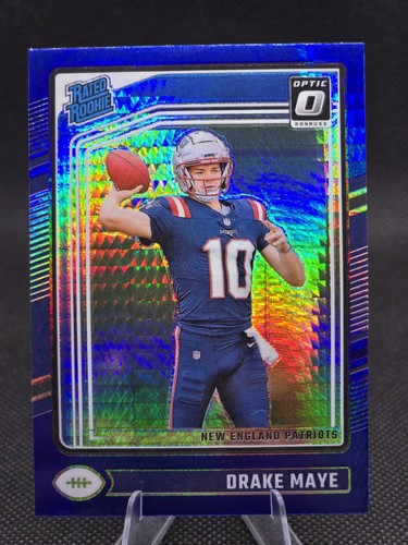 Drake Maye [Blue Hyper] #229 2024 Panini Donruss Optic card