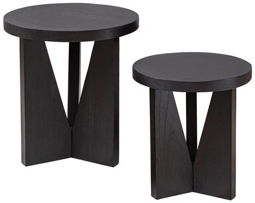 Uttermost Nadette Dark Espresso Nesting Tables Set of 2 - Picture 2 of 4