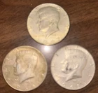 Lot of 3 Kennedy Half Dollars circulated 1965, 1967, 1968d"