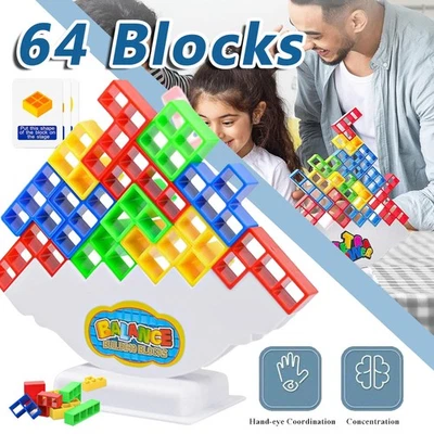 64x Tetra Tower Spiel Balance Spielzeug Stapelblöcke Stapelnspielzeug Tower Game - Bild 1 von 4