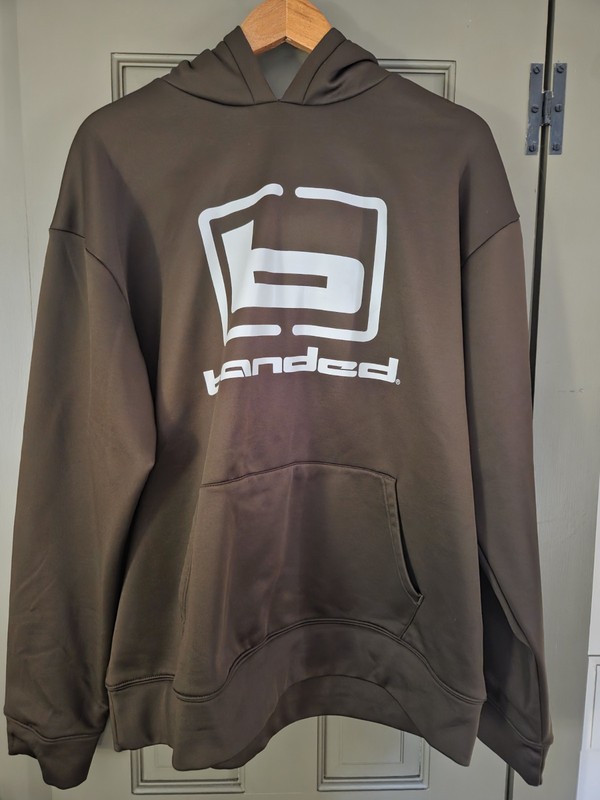 BANDED b LOGO HOODIE HOODED SWEATSHIRT BROWN - B1050004 -