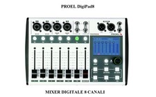 Proel DIGIPAD8 MIXER PROF DIGITALE 8 CANALI USB BT comando WI-FI app iOS Android