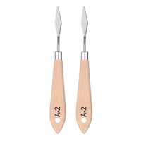 2 StüCk Malpalettenmesser,17 Cm,Klinge Aus Rostfreiem Stahl,Holzgriff Mit Loch
