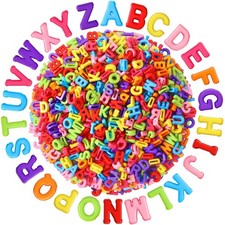Augshy 700Pcs Large Letter Beads Colorful Plastic A-Z Mixed Alphabet Shape Be...