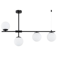 Deckenleuchte 4-Flammig Glas Schwarz Weiß E14 L:88 Cm Deckenlampe Schlafzimmer