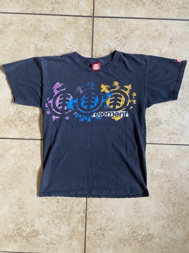 Vintage Element Shirt Mens Small Black Y2K 90S Skate Skater Tee Grunge