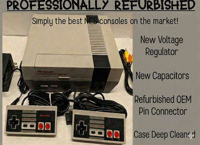 Nintendo NES Console. New Caps,  Regulator, & OEM 72 Pin **Guaranteed** Yellowed
