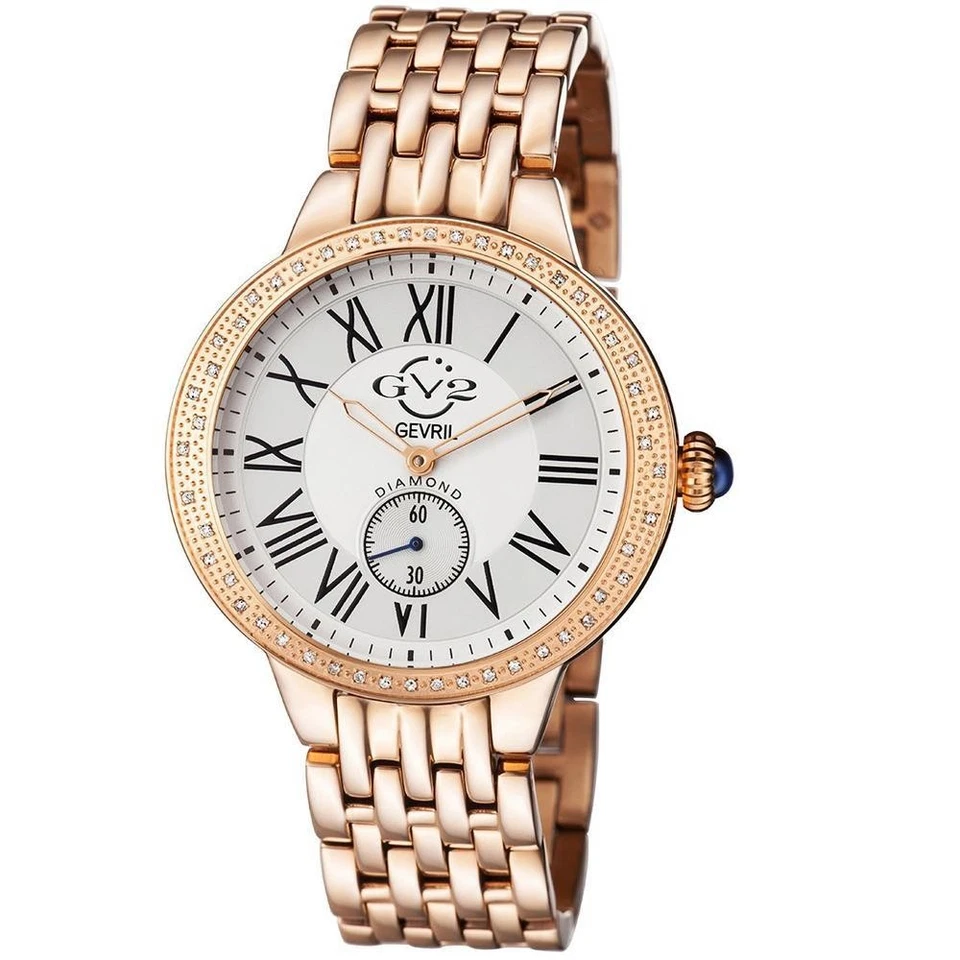 GV2 by Gevril Women's 9102 Astor Diamond Limited Edition Rose-Gold Steel Watch