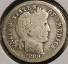 Silver Dime - Barber - 1898-O