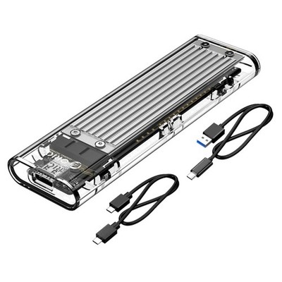M.2 NVMe SSD Gehäuse Aluminium USB-C 10Gbps extern transparent für PCIe M-Key