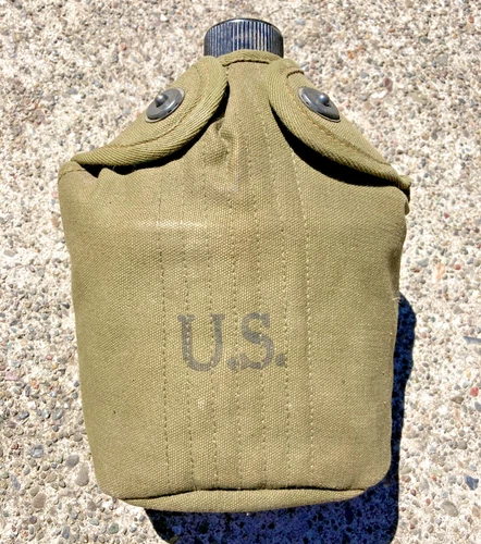 WW2 US Army Military M1910 Canteen Set w/ Cup & Cover 1945 Field Gear Equipment