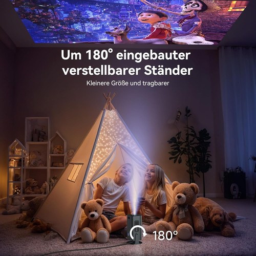 Mini Beamer 4k 1080P Full HD Mini Projektor Android 11 Wifi 6 Keystone Polocsh - Bild 3 von 9