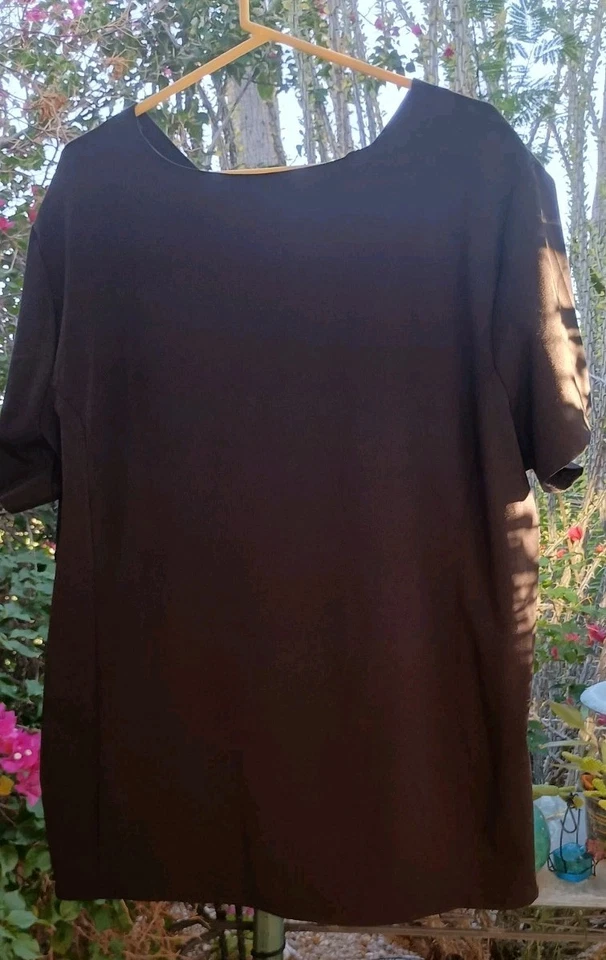 Dickies Scrub Top Size 3XL Black Short Sleeve V Neck Medical Extreme Stretch 3xg - Image 2 of 4