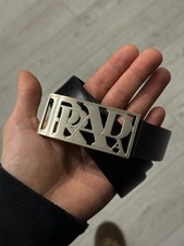 Prada leather logo buckle belt