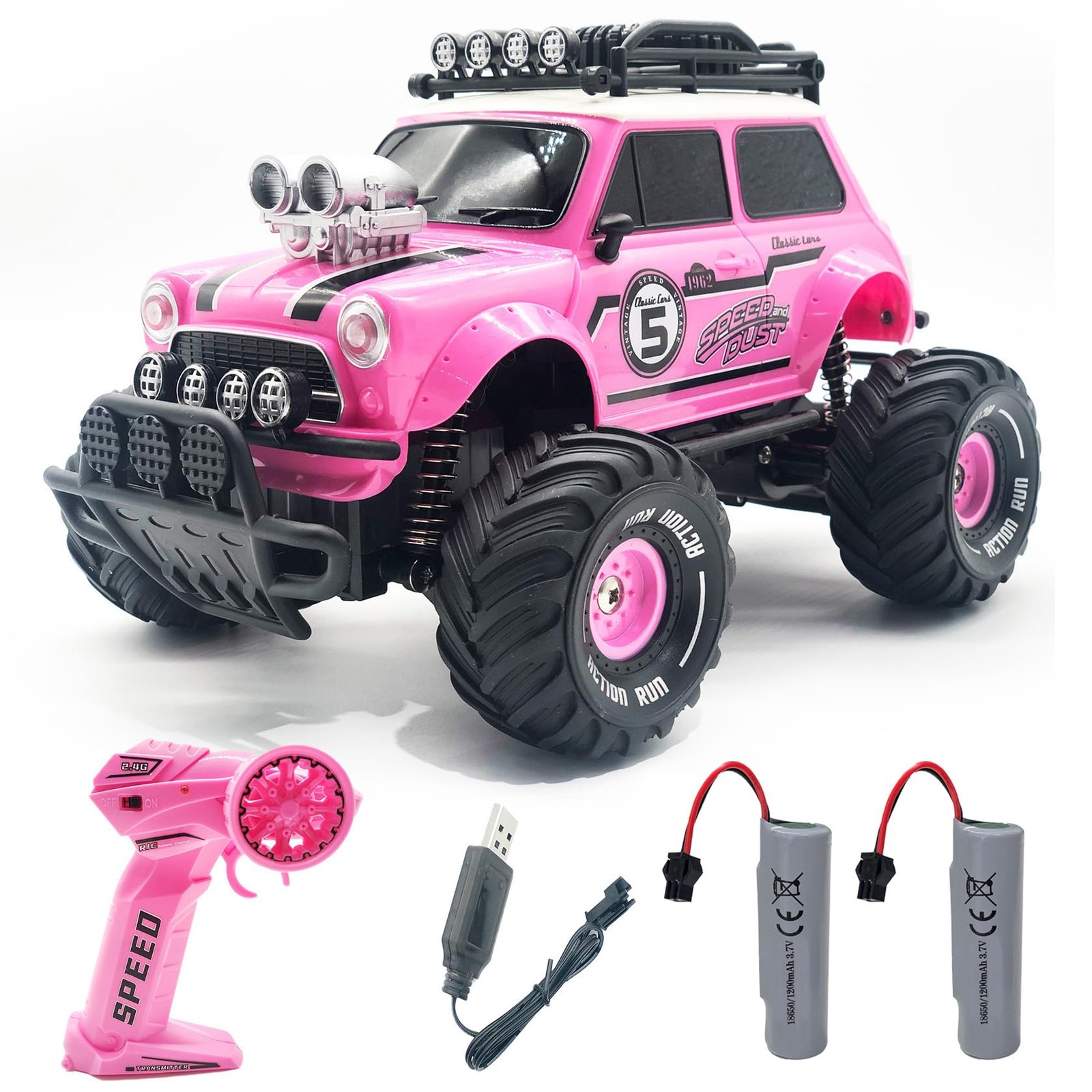 For Girls, Pink Rc Truck With Two Medium,