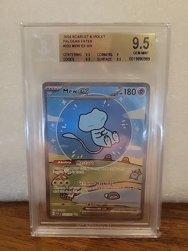 Mew ex 232/091 SV: Paldean Fates Holo Bubble Mew BGS 9.5 GEM MINT Beckett