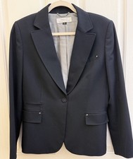 TAHARI ARTHUR S. LEVINE Navy Jacket Blazer WOMEN Size 10 Stud Pockets