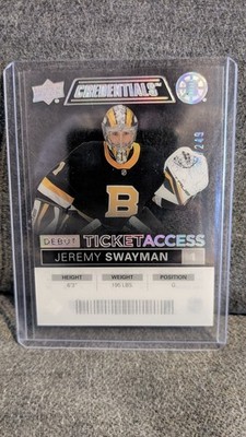 Upper Deck Credentials Debut Ticket Access Jeremy Swayman Rookie Bruins /249