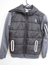 Reebok Black/Gray Full Zip Hooded Youth Jacket Size 10/12 Large READ