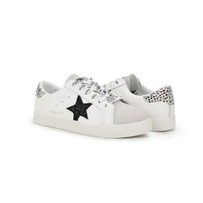 Vintage Havana NIB Bianca Sneaker White Blush Cheetah Black Glitter Star Sz 8.5
