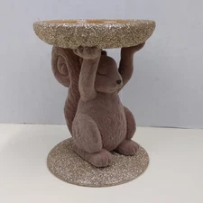 Bath & Body Works Squirrel Candle Holder Glitter Pedestal Single Wick Decor 