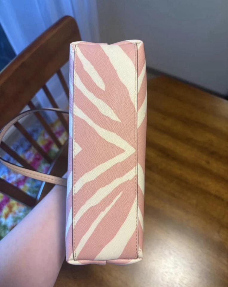 Y2K  Coach Peyton Zebra Print Top Handle Small Tote (F52532) in pink and white - Image 2 of 3