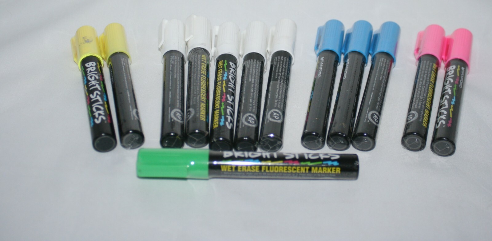 Bright Sticks Wet-Erase Fluorescent Marker Set Assorted Set of 13 ~ Sealed New
