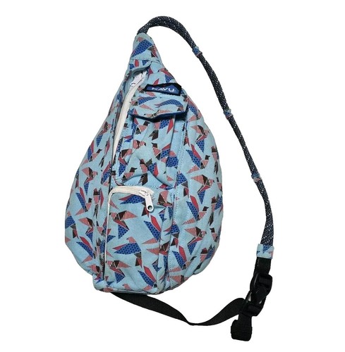 KAVU Rope Bag Sling Backpack Polka Dot Green Pink Grey  display picture 2