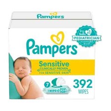 Pampers Sensitive Baby Wipes - 392ct -OPEN BOX