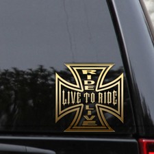 Live To Ride Iron Cross Vinyl Decal Sticker Live To Ride Iron Cross Vinyl Decal Sticker
