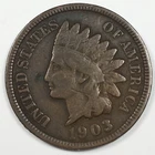 1903 United States Indian Head Cent Penny - Very Good (VG) KM#90a - IH03VG