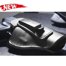 Leather Tactical IWB Gun Holster f/Right Hand Concealed Carry Pistol Waist Belt
