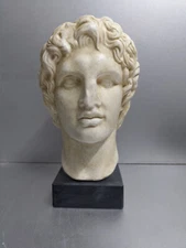 Alexander The Making of a God sculpture statue bust on black marble base