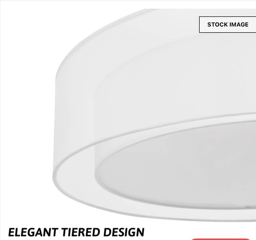 VONLUCE 3 Light Double Drum Pendant 20" Semi-Flush Mount Drum Ceiling Fixture - Picture 3 of 6