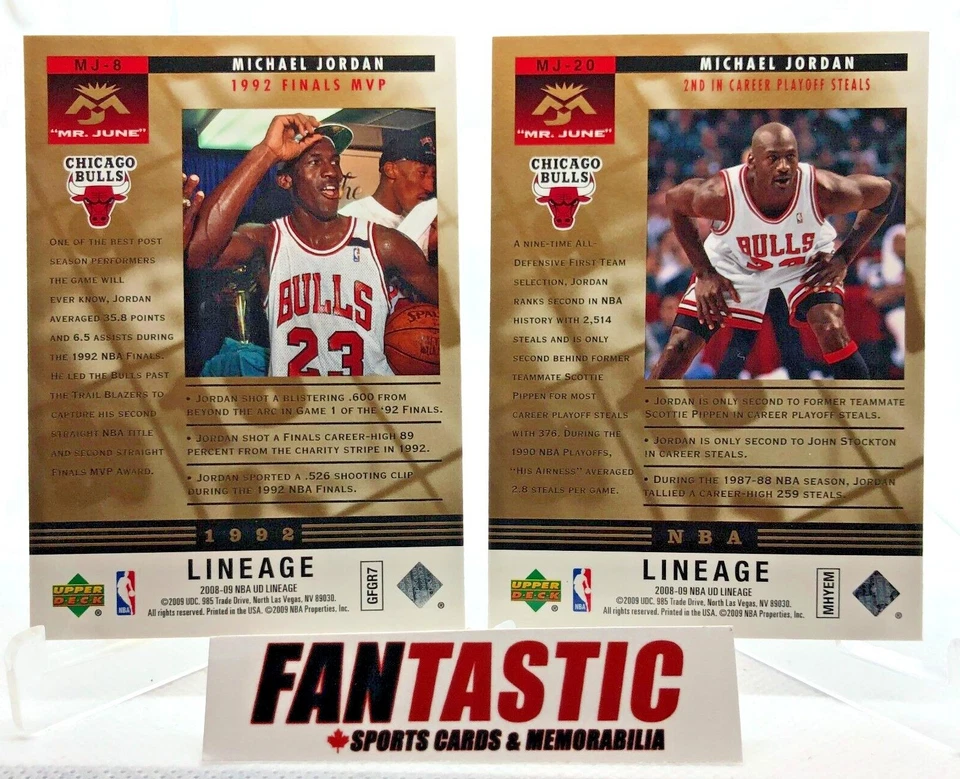 Michael Jordan 2008-09 Upper Deck NBA UD Lineage MR. JUNE Insert Card YOU PICK - Image 2 of 2