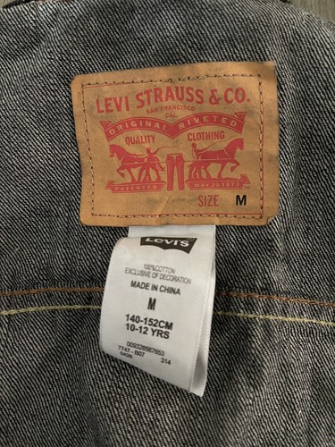 Levi Strauss & Co Girl's CHILDREN Denim Jacket Sz M 10-12 Yrs Black Denim NWT - Picture 3 of 12