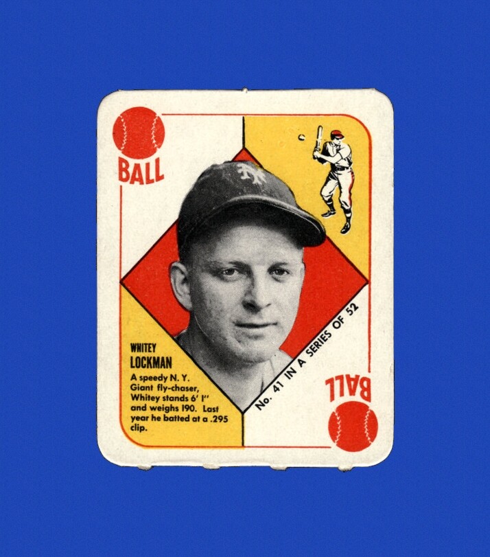 1951 Topps Red Backs Set-Break # 41 Whitey Lockman VG-VGEX (crease) *GMCARDS*